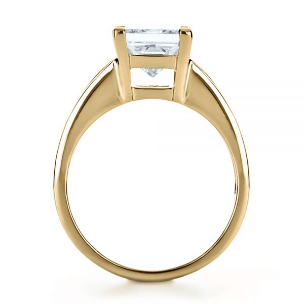 14k Yellow Gold 14k Yellow Gold Custom Princess Cut And Baguette Diamond Engagement Ring - Front View -  1131