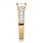 18k Yellow Gold 18k Yellow Gold Custom Princess Cut And Baguette Diamond Engagement Ring - Side View -  1131 - Thumbnail