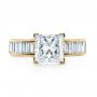 18k Yellow Gold 18k Yellow Gold Custom Princess Cut And Baguette Diamond Engagement Ring - Top View -  1131 - Thumbnail