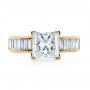 18k Yellow Gold 18k Yellow Gold Custom Princess Cut And Baguette Diamond Engagement Ring - Top View -  1131 - Thumbnail