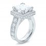  Platinum Custom Princess Cut And Halo Engagement Ring - Three-Quarter View -  100124 - Thumbnail