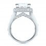  Platinum Custom Princess Cut And Halo Engagement Ring - Front View -  100124 - Thumbnail