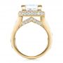 14k Yellow Gold 14k Yellow Gold Custom Princess Cut And Halo Engagement Ring - Front View -  100124 - Thumbnail