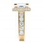 14k Yellow Gold 14k Yellow Gold Custom Princess Cut And Halo Engagement Ring - Side View -  100124 - Thumbnail