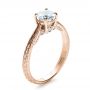 18k Rose Gold 18k Rose Gold Custom Prong Engagement Ring - Three-Quarter View -  1375 - Thumbnail