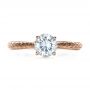 14k Rose Gold 14k Rose Gold Custom Prong Engagement Ring - Top View -  1375 - Thumbnail