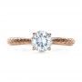 14k Rose Gold 14k Rose Gold Custom Prong Engagement Ring - Top View -  1375 - Thumbnail