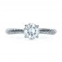 14k White Gold Custom Prong Engagement Ring - Top View -  1375 - Thumbnail