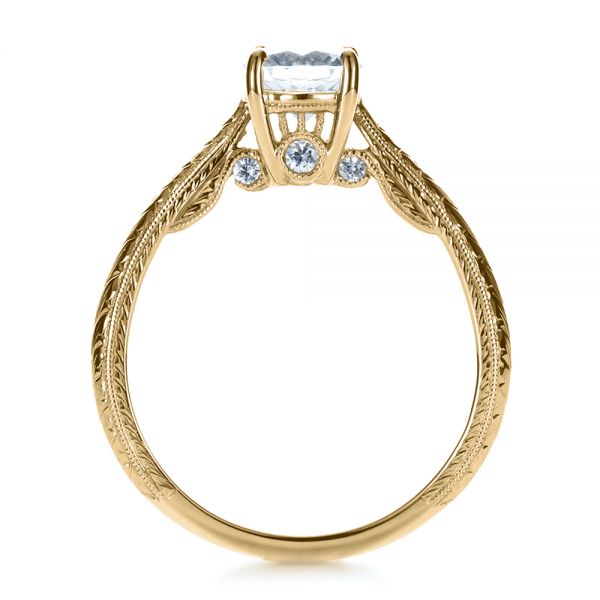 14k Yellow Gold 14k Yellow Gold Custom Prong Engagement Ring - Front View -  1375