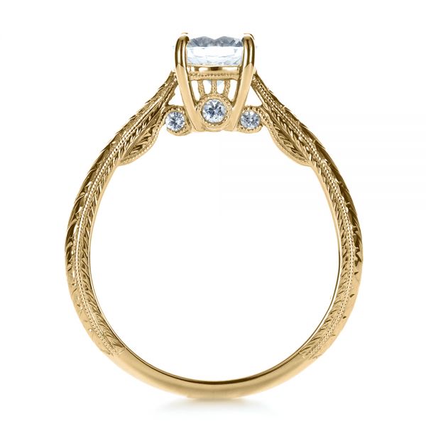 14k Yellow Gold 14k Yellow Gold Custom Prong Engagement Ring - Front View - 1375