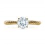 14k Yellow Gold 14k Yellow Gold Custom Prong Engagement Ring - Top View -  1375 - Thumbnail