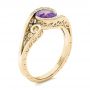 14k Yellow Gold 14k Yellow Gold Custom Purple Sapphire And Diamond Engagement Ring - Three-Quarter View -  102080 - Thumbnail