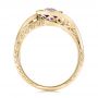 14k Yellow Gold 14k Yellow Gold Custom Purple Sapphire And Diamond Engagement Ring - Front View -  102080 - Thumbnail
