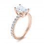 18k Rose Gold 18k Rose Gold Custom Radiant Cut Diamond Engagement Ring - Three-Quarter View -  1311 - Thumbnail