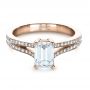 18k Rose Gold 18k Rose Gold Custom Radiant Cut Diamond Engagement Ring - Flat View -  1284 - Thumbnail
