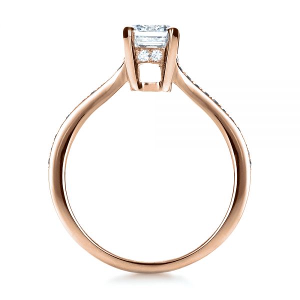 14k Rose Gold 14k Rose Gold Custom Radiant Cut Diamond Engagement Ring - Front View -  1284