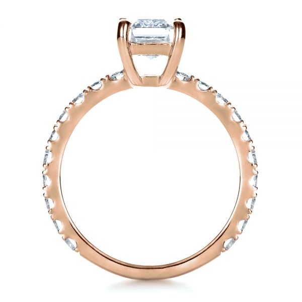 14k Rose Gold 14k Rose Gold Custom Radiant Cut Diamond Engagement Ring - Front View -  1311