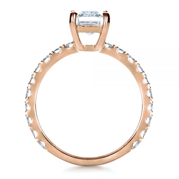 14k Rose Gold 14k Rose Gold Custom Radiant Cut Diamond Engagement Ring - Front View - 1311