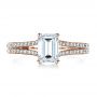 18k Rose Gold 18k Rose Gold Custom Radiant Cut Diamond Engagement Ring - Top View -  1284 - Thumbnail