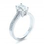  Platinum Custom Radiant Cut Diamond Engagement Ring - Three-Quarter View -  1284 - Thumbnail