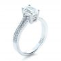 14k White Gold 14k White Gold Custom Radiant Cut Diamond Engagement Ring - Three-Quarter View -  1284 - Thumbnail