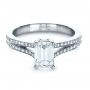  Platinum Custom Radiant Cut Diamond Engagement Ring - Flat View -  1284 - Thumbnail