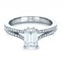 14k White Gold 14k White Gold Custom Radiant Cut Diamond Engagement Ring - Flat View -  1284 - Thumbnail