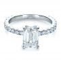  Platinum Custom Radiant Cut Diamond Engagement Ring - Flat View -  1311 - Thumbnail