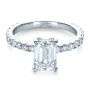 18k White Gold 18k White Gold Custom Radiant Cut Diamond Engagement Ring - Flat View -  1311 - Thumbnail