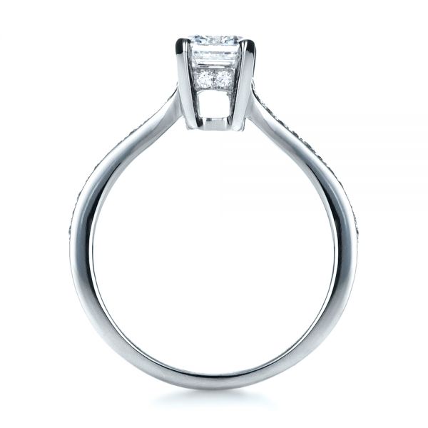 14k White Gold 14k White Gold Custom Radiant Cut Diamond Engagement Ring - Front View -  1284