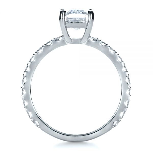  Platinum Custom Radiant Cut Diamond Engagement Ring - Front View -  1311