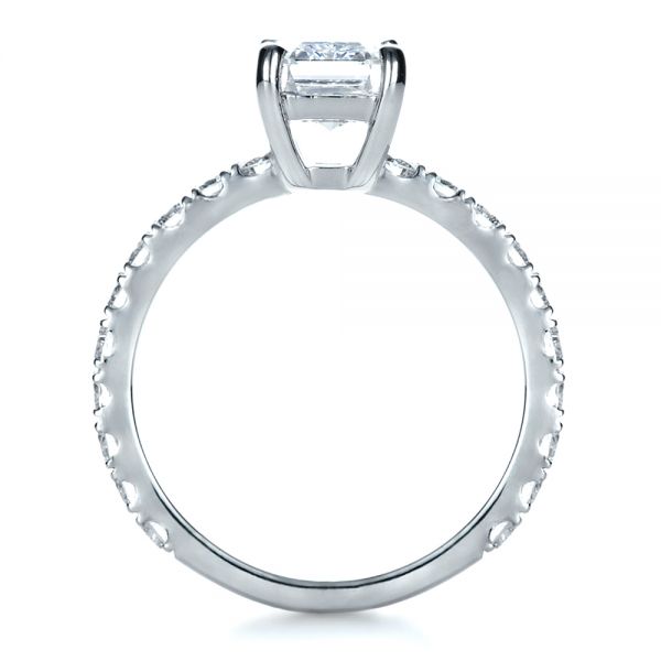 Platinum Custom Radiant Cut Diamond Engagement Ring - Front View - 1311