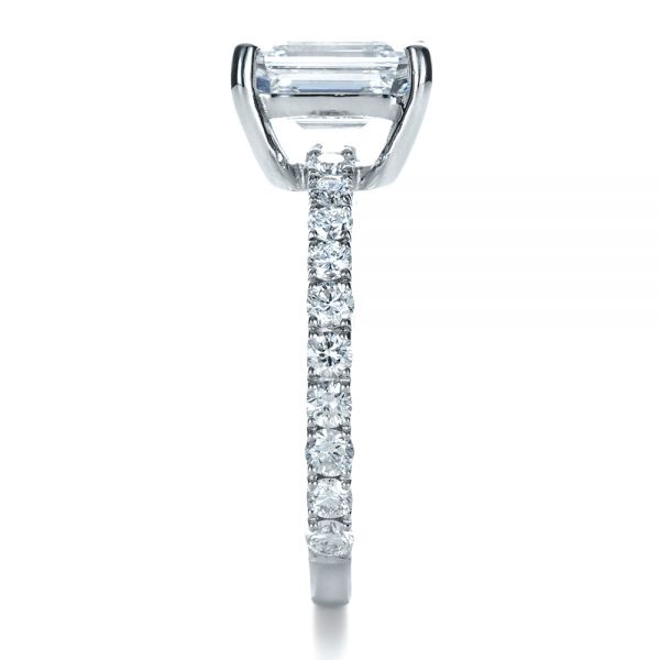 Platinum Custom Radiant Cut Diamond Engagement Ring - Side View - 1311