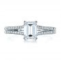  Platinum Custom Radiant Cut Diamond Engagement Ring - Top View -  1284 - Thumbnail