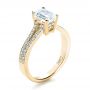 18k Yellow Gold 18k Yellow Gold Custom Radiant Cut Diamond Engagement Ring - Three-Quarter View -  1284 - Thumbnail