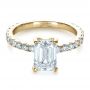 14k Yellow Gold 14k Yellow Gold Custom Radiant Cut Diamond Engagement Ring - Flat View -  1311 - Thumbnail