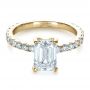 18k Yellow Gold 18k Yellow Gold Custom Radiant Cut Diamond Engagement Ring - Flat View -  1311 - Thumbnail