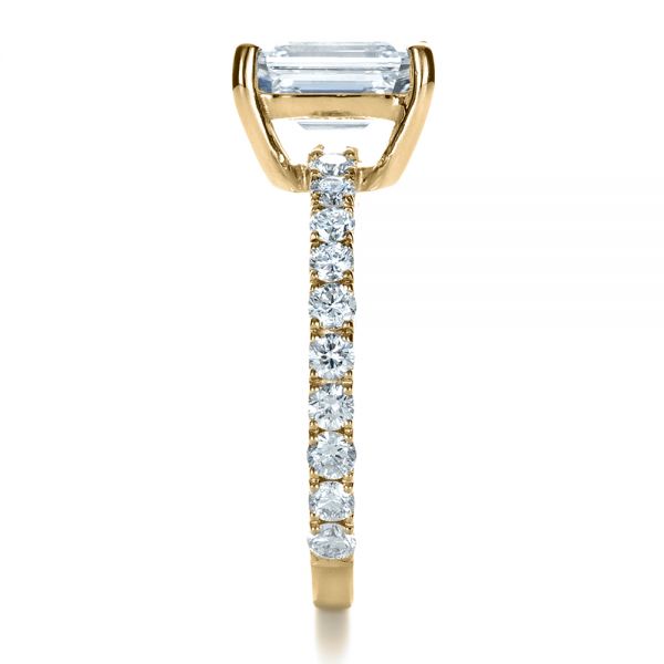 18k Yellow Gold 18k Yellow Gold Custom Radiant Cut Diamond Engagement Ring - Side View -  1311