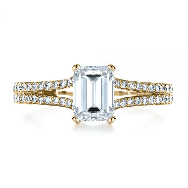 14k Yellow Gold 14k Yellow Gold Custom Radiant Cut Diamond Engagement Ring - Top View -  1284
