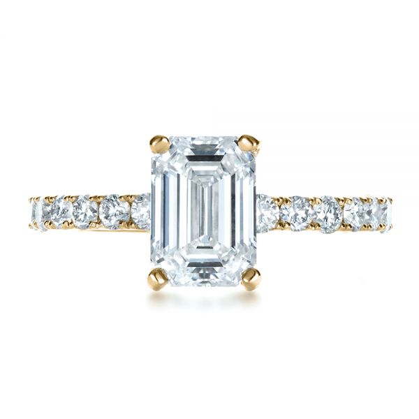 18k Yellow Gold 18k Yellow Gold Custom Radiant Cut Diamond Engagement Ring - Top View -  1311