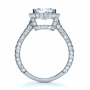  Platinum Custom Radiant Cut Diamond And Halo Engagement Ring - Front View -  1117 - Thumbnail