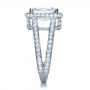  Platinum Custom Radiant Cut Diamond And Halo Engagement Ring - Side View -  1117 - Thumbnail