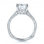 14k White Gold Custom Radiant Cut Engagement Ring - Front View -  1317 - Thumbnail