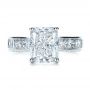 14k White Gold Custom Radiant Cut Engagement Ring - Top View -  1317 - Thumbnail