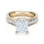 18k Yellow Gold 18k Yellow Gold Custom Radiant Cut Engagement Ring - Flat View -  1317 - Thumbnail