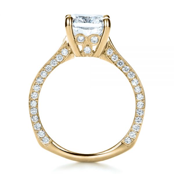 14k Yellow Gold 14k Yellow Gold Custom Radiant Cut Engagement Ring - Front View -  1317