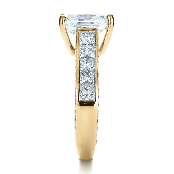 14k Yellow Gold 14k Yellow Gold Custom Radiant Cut Engagement Ring - Side View -  1317