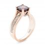 18k Rose Gold 18k Rose Gold Custom Red Zircon And Diamond Engagement Ring - Three-Quarter View -  101475 - Thumbnail