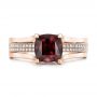 18k Rose Gold 18k Rose Gold Custom Red Zircon And Diamond Engagement Ring - Top View -  101475 - Thumbnail