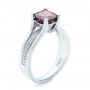18k White Gold 18k White Gold Custom Red Zircon And Diamond Engagement Ring - Three-Quarter View -  101475 - Thumbnail